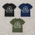 House of Hope youth fundraiser tee in black, navy, and military green
